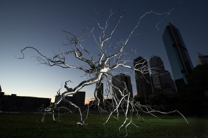 Sydney, MCA Museum art installation Neuron by Roxy Paine NSW, Australia.